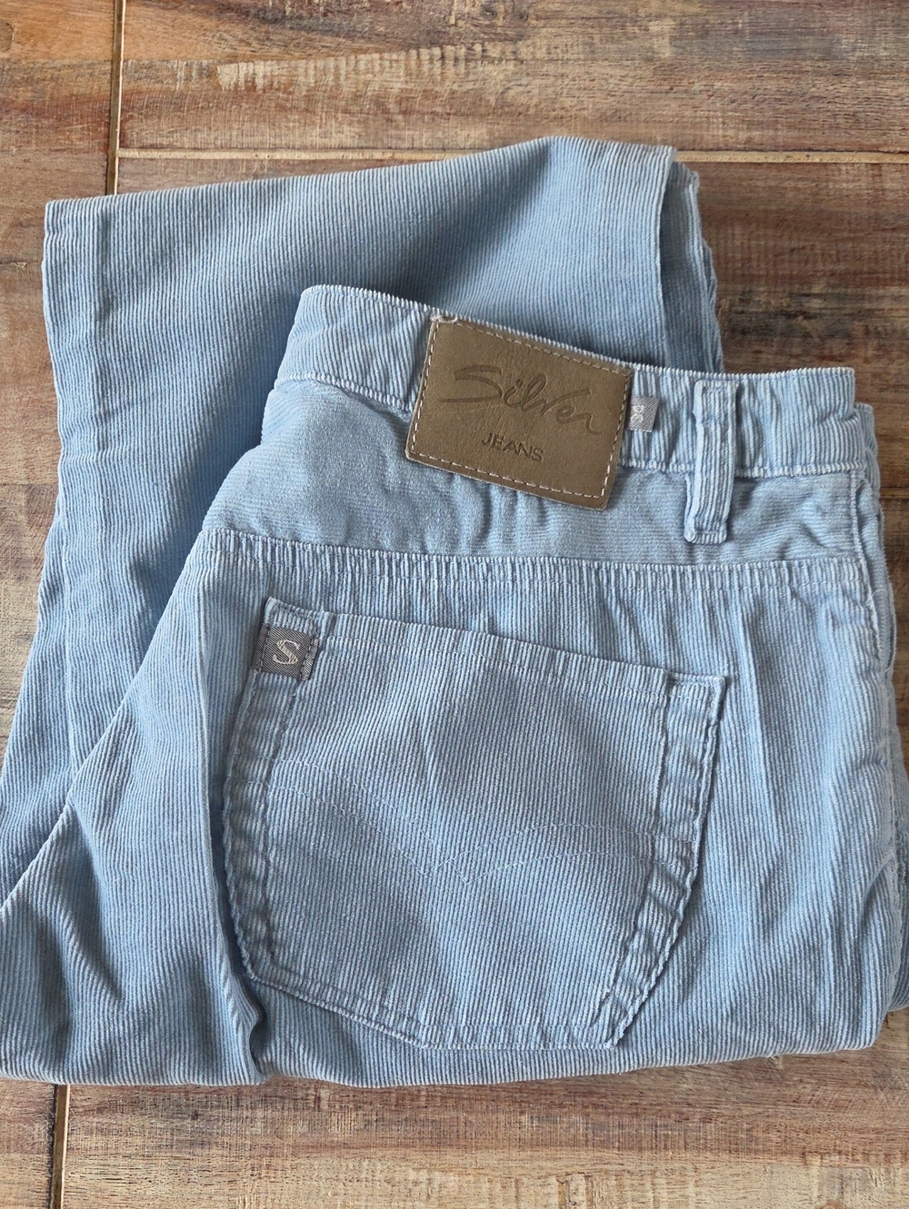 Silver Jeans Pale Blue Corduroy Bootcut Pants